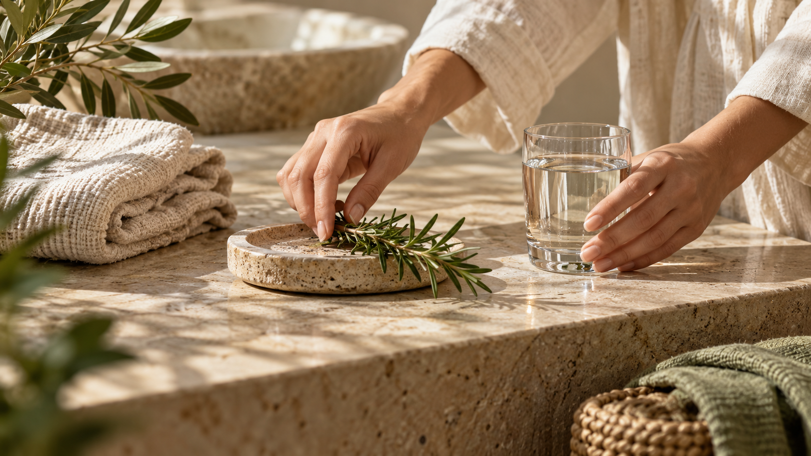 A calm botanical wellness ritual